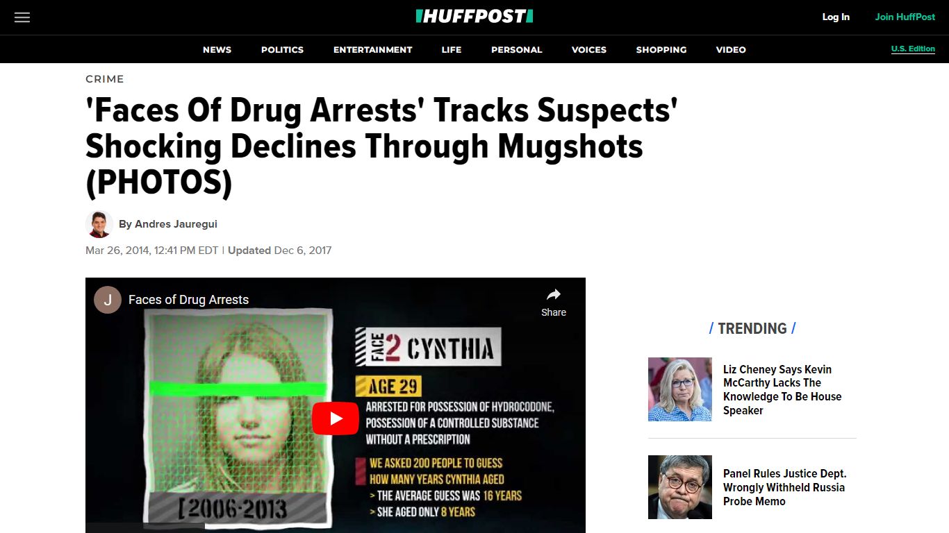 'Faces Of Drug Arrests' Tracks Suspects' Shocking Declines Through Mugshots